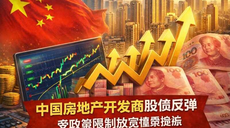 中国房地产开发商股债反弹，受政策限制放宽憧憬提振