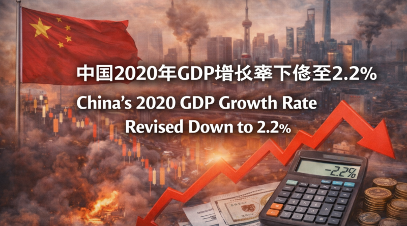 中国2020年GDP增长率下修至2.2%