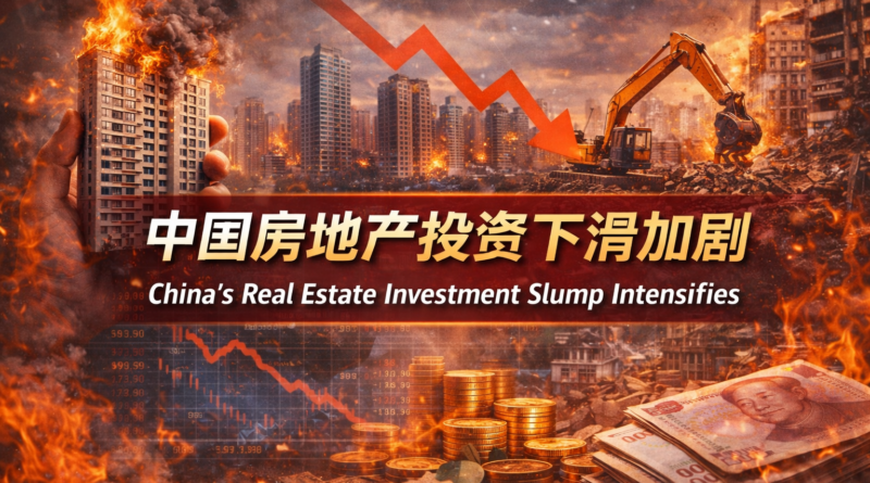 中国房地产投资下滑加剧
