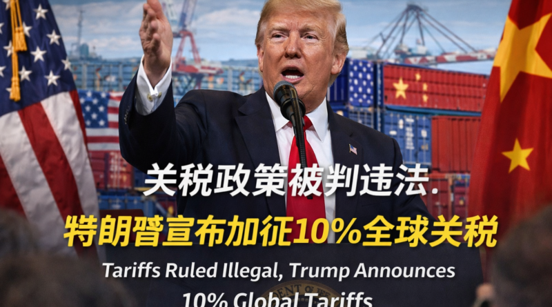 关税政策被判违法，特朗普宣布加征10%全球关税