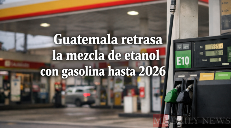 Guatemala retrasa la mezcla de etanol con gasolina hasta 2026