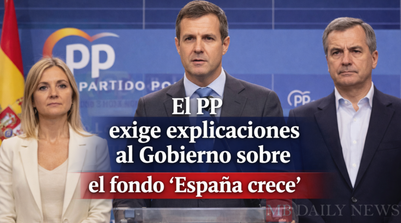 El PP exige explicaciones al Gobierno sobre el fondo 'España crece'