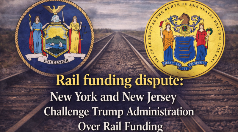 Rail funding dispute New York and New Jersey Challenge Trump Administration Over Rail Funding