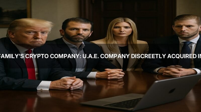 Trump family’s crypto company: U.A.E. Company Discreetly Acquired Interest in Trump Family’s Crypto Venture