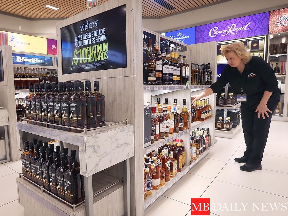 Liz Bucar, sales supervisor at the Tunnel Duty Free Shop in Windsor is shown in the store on May 7, 2025. 