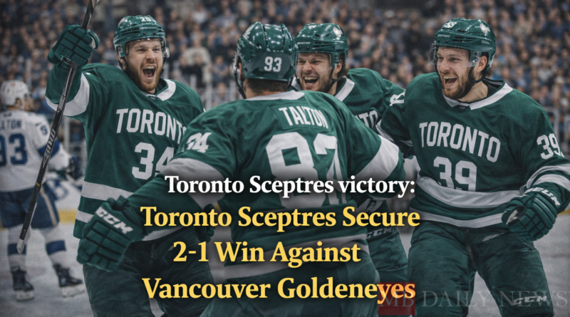 Toronto Sceptres victory: Toronto Sceptres Secure 2-1 Win Against Vancouver Goldeneyes