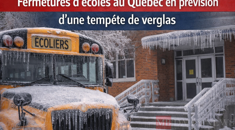 Fermetures d'écoles au Québec en prévision d'une tempête de verglas