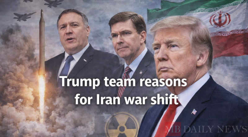 Trump team reasons for Iran war shift