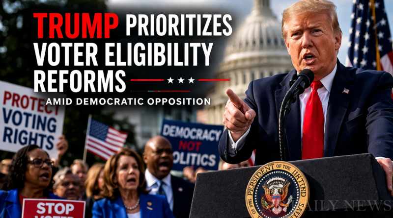 Trump Prioritizes Voter Eligibility Reforms Amid Democratic Opposition