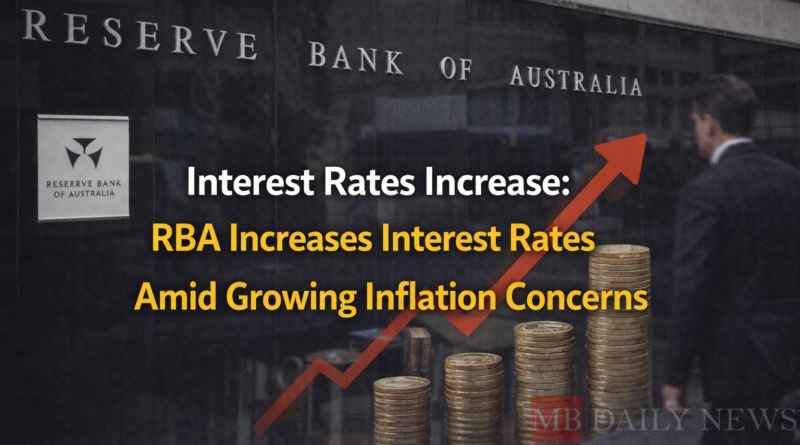 Interest Rates Increase: RBA Increases Interest Rates Amid Growing Inflation Concerns