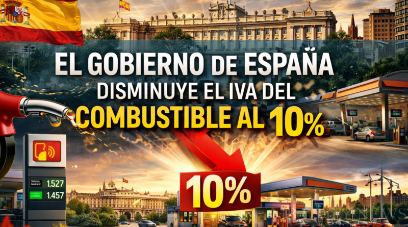 El Gobierno de España disminuye el IVA del combustible al 10%