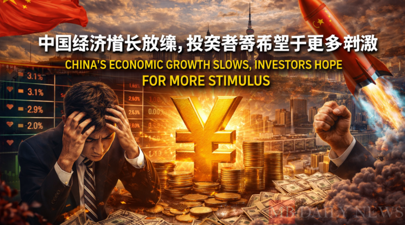 中国经济增长放缓，投资者寄希望于更多刺激措施