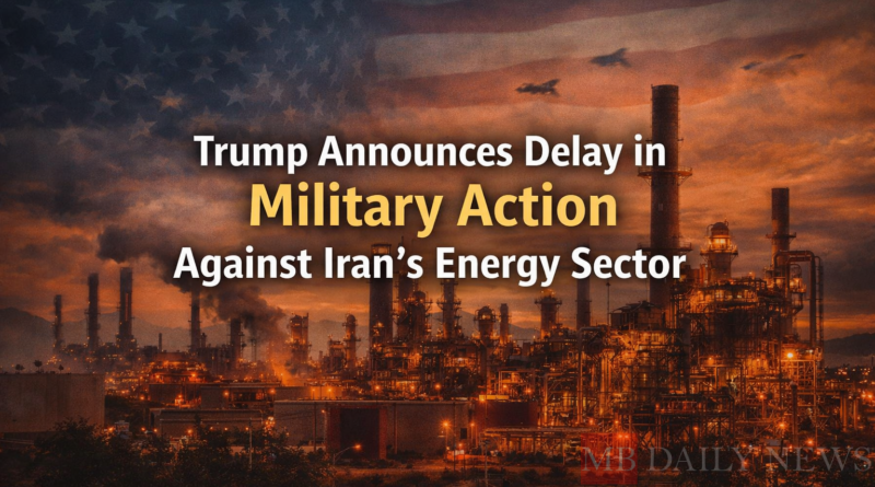 Trump Announces Delay in Military Action Against Iran’s Energy Sector
