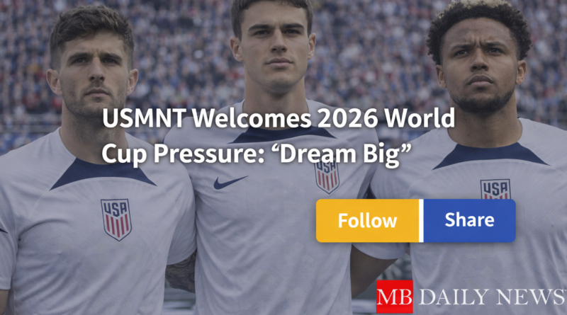 USMNT Welcomes 2026 World Cup Pressure: "Dream Big"