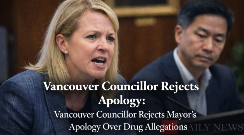 Vancouver Councillor Rejects Apology: Vancouver Councillor Rejects Mayor's Apology Over Drug Allegations
