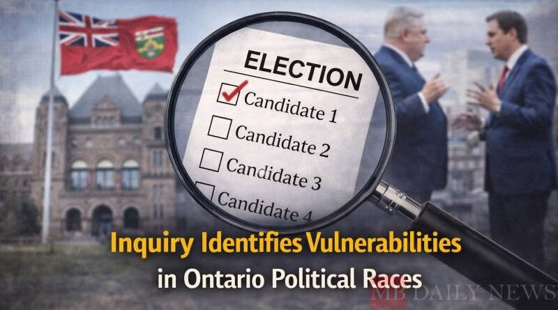 Inquiry Identifies Vulnerabilities in Ontario Political Races