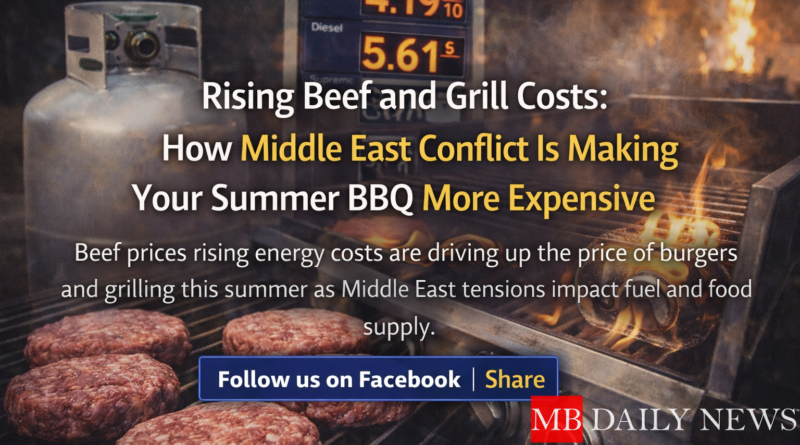 Beef prices rising energy costs are driving up the price of burgers and grilling this summer as Middle East tensions impact fuel and food supply.