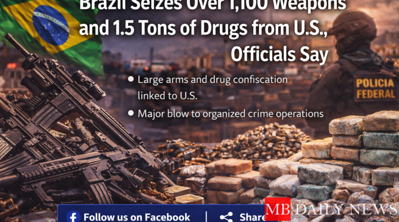Brazil weapons drugs seizure surpasses 1,100 firearms and 1.5 tons of narcotics as officials cite links to international trafficking networks.