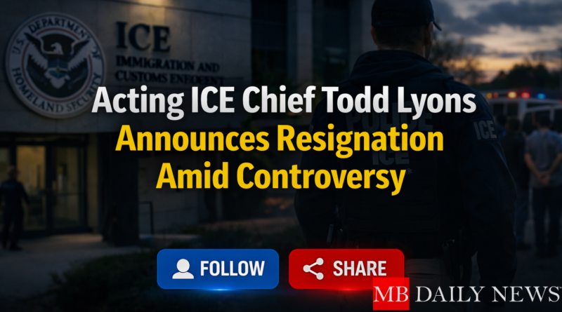 Acting ICE Chief Todd Lyons Announces Resignation Amid Controversy