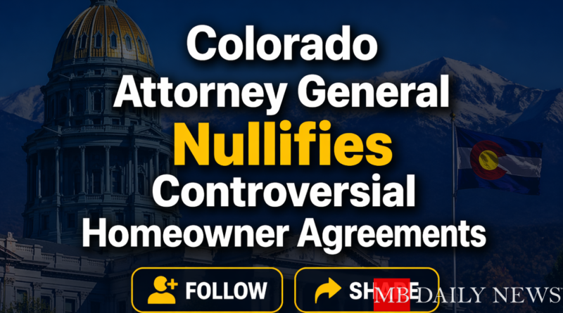 Colorado Attorney General Nullifies Controversial Homeowner Agreements