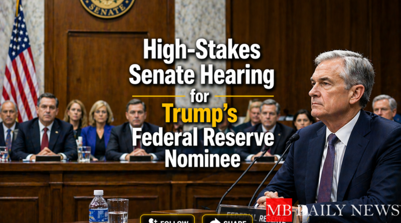 High-Stakes Senate Hearing for Trump's Federal Reserve Nominee