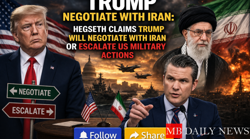 Trump Negotiate With Iran: Hegseth Claims Trump Will Negotiate with Iran or Escalate US Military Actions