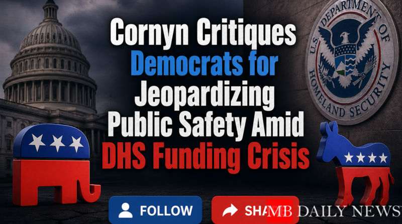 Cornyn Critiques Democrats for Jeopardizing Public Safety Amid DHS Funding Crisis