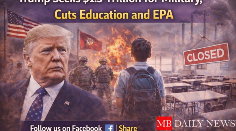 Trump’s $1.5 trillion military spending plan proposes major cuts to education and the EPA, sparking political debate across the U.S