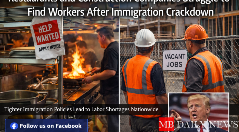 Labor shortage immigration crackdown is making it harder for restaurants and construction companies to find workers, driving costs higher and slowing business operations.