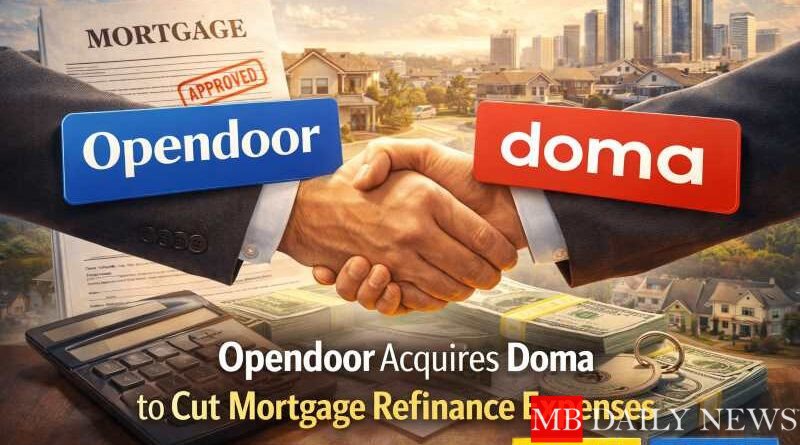 Opendoor Acquires Doma to Cut Mortgage Refinance Expenses