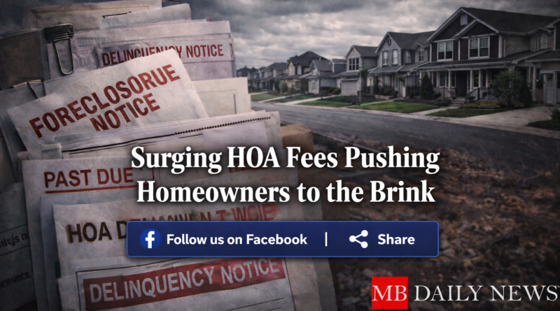 Surging HOA fees homeowners face rising financial pressure as increasing association costs push many to the brink of foreclosure and financial distress.