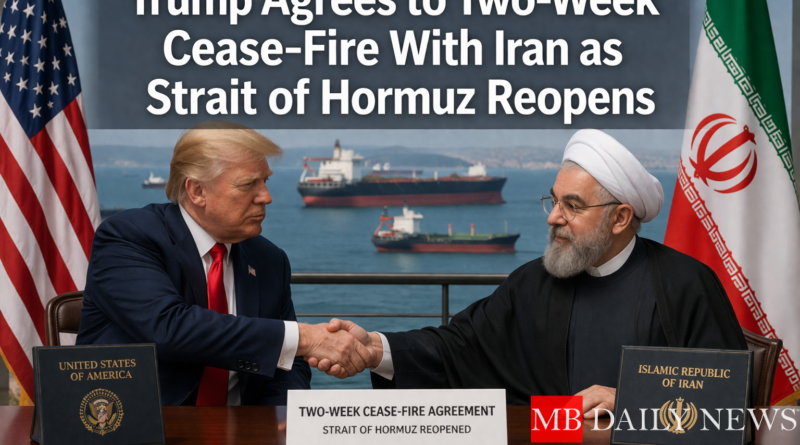 Trump Agrees to Two-Week Cease-Fire With Iran as Strait of Hormuz Reopens
