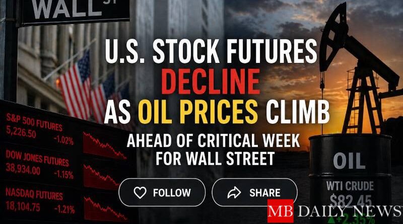 U.S. Stock Futures Decline as Oil Prices Climb Ahead of Critical Week for Wall Street