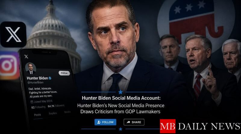 Hunter Biden social media account: Hunter Biden’s New Social Media Presence Draws Criticism from GOP Lawmakers