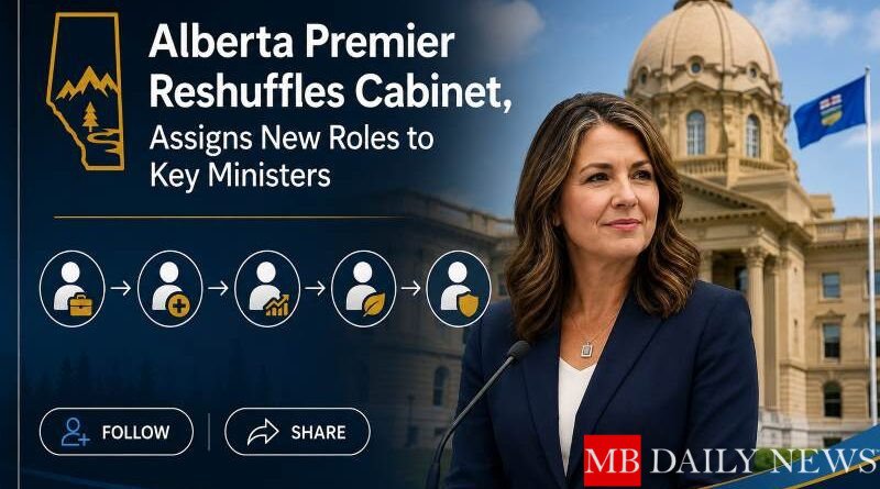 Alberta Premier Reshuffles Cabinet, Assigns New Roles to Key Ministers