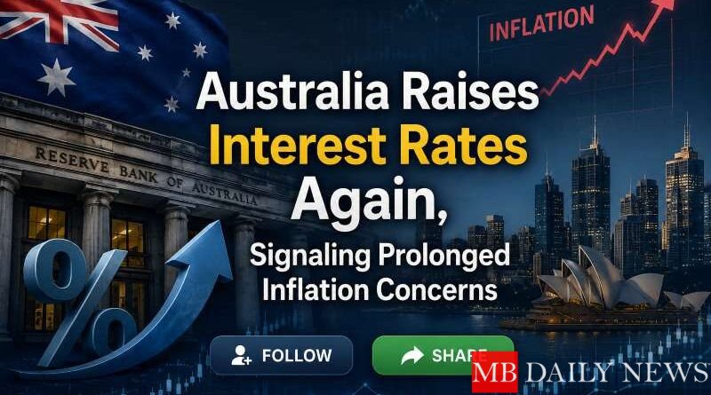 Australia Raises Interest Rates Again, Signaling Prolonged Inflation Concerns