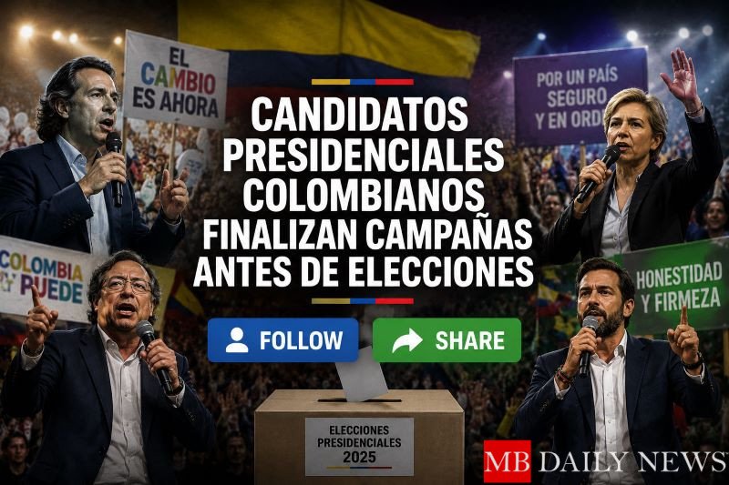 Candidatos presidenciales colombianos finalizan campañas antes de elecciones