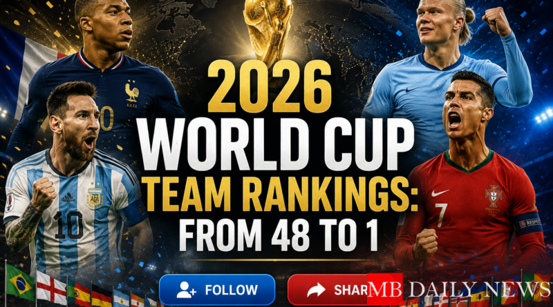 2026 World Cup Team Rankings: From 48 to 1