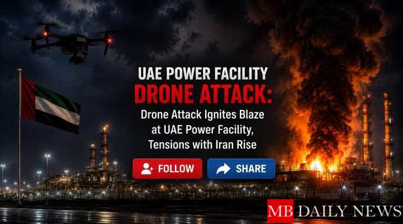 Uae Power Facility Drone Attack: Drone Attack Ignites Blaze at UAE Power Facility, Tensions with Iran Rise