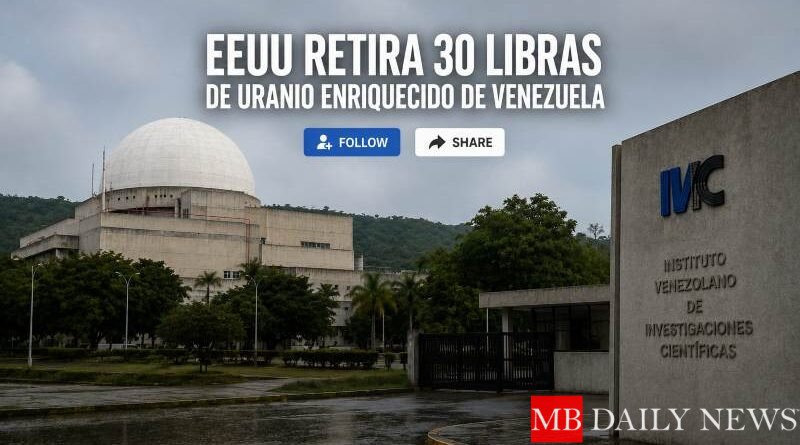EEUU retira uranio enriquecido de Venezuela en una operación internacional