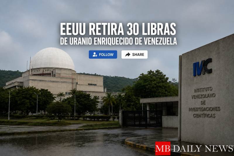 EEUU retira uranio enriquecido de Venezuela en una operación internacional