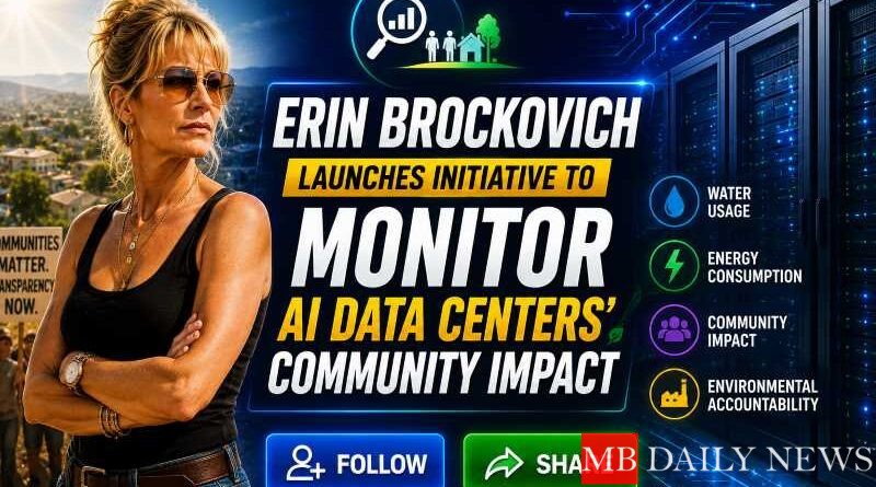 Erin Brockovich Launches Initiative to Monitor AI Data Centers' Community Impact