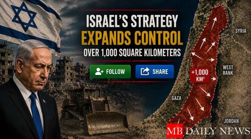 Israel's Strategy Expands Control Over 1,000 Square Kilometers