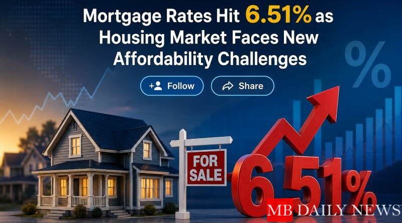 Mortgage Rates Hit 6.51% as Housing Market Faces New Affordability Challenges