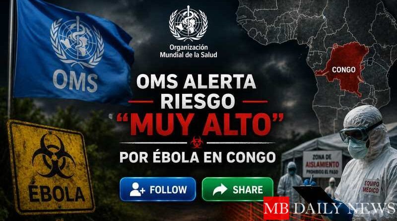 OMS alerta riesgo “muy alto” por ébola en Congo