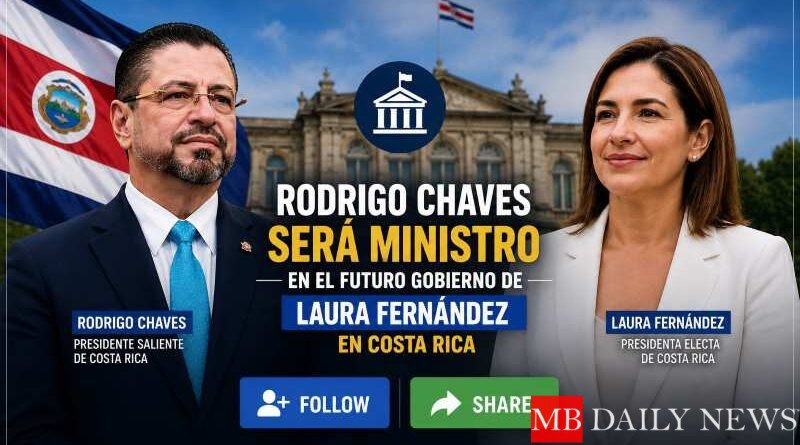 Rodrigo Chaves será ministro en el futuro Gobierno de Laura Fernández en Costa Rica