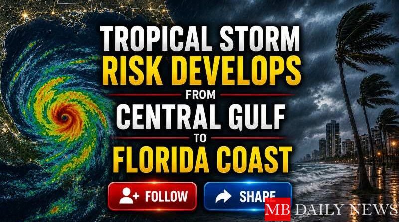 Tropical Storm Risk Develops from Central Gulf to Florida Coast