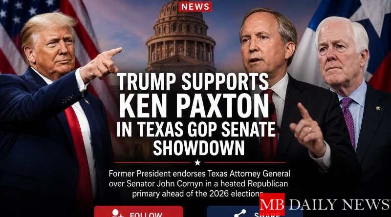 Trump Backs Ken Paxton in Texas GOP Senate Showdown