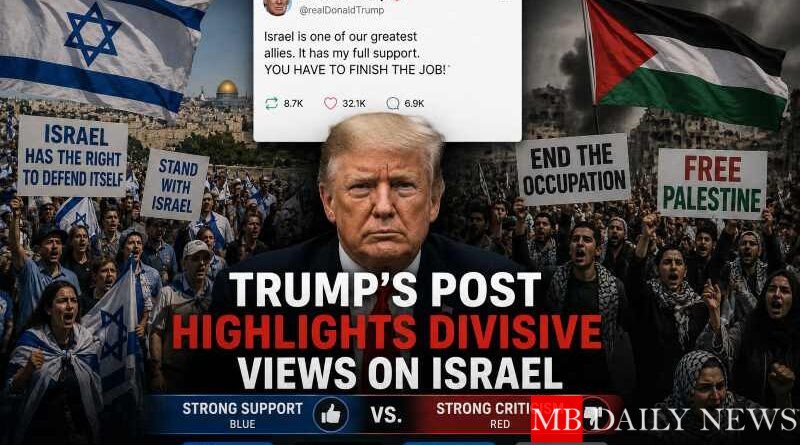 Trump’s Post Highlights Divisive Views on Israel