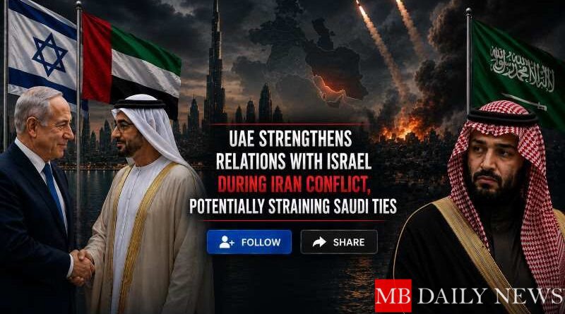 UAE Strengthens Relations with Israel During Iran Conflict, Potentially Straining Saudi Ties